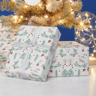 Feestelijke Winter Botanische Cadeaupapier