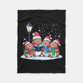 Feestelijke winter Capybara Kerstmis Fleece Deken (Voorkant)