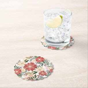 Feestelijke winter elegante kerstvakantie kartonnen onderzetters