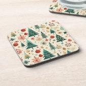 Feestelijke winter Feestdagen Bier Onderzetter (Linkerzijde)