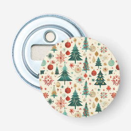 Feestelijke winter Feestdagen Button Flesopener