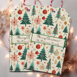 Feestelijke winter Feestdagen Cadeaulabel