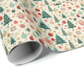 Feestelijke winter Feestdagen Cadeaupapier (Rol Hoek)