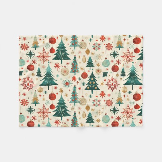 Feestelijke winter Feestdagen Fleece Deken (Voorkant (Horizontaal))