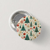 Feestelijke winter Feestdagen Ronde Button 3,2 Cm (Voorkant /achterkant)