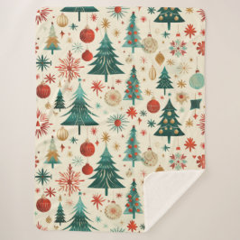 Feestelijke winter Feestdagen Sherpa Deken