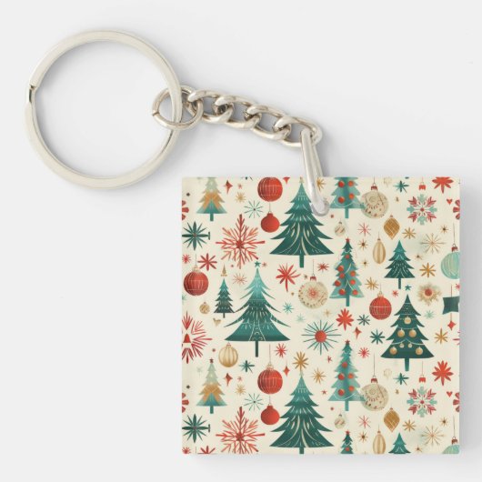 Feestelijke winter Feestdagen Sleutelhanger (voorkant)