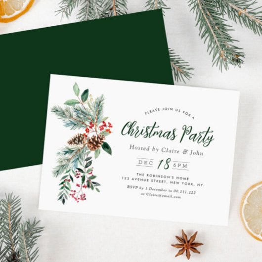 Feestelijke winter gebladerte script kerstfeest kaart