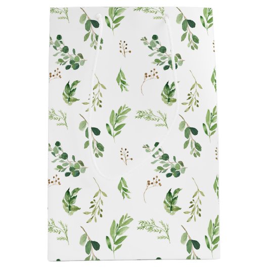 Feestelijke Winter Greenery Botanicals Holiday Medium Cadeauzakje (Voorkant)