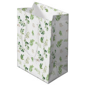 Feestelijke Winter Greenery Botanicals Holiday Medium Cadeauzakje (Voorkant Gekanteld)