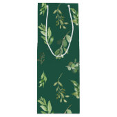 Feestelijke Winter Greenery Botanicals Holiday Wijn Cadeautas (Voorkant)