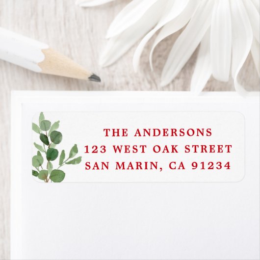 Feestelijke Winter Greenery Botanische Classic Vak Etiket (Insitu)
