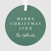 Feestelijke Winter Greenery Botanische Vakantiefot Ornament (achterkant)