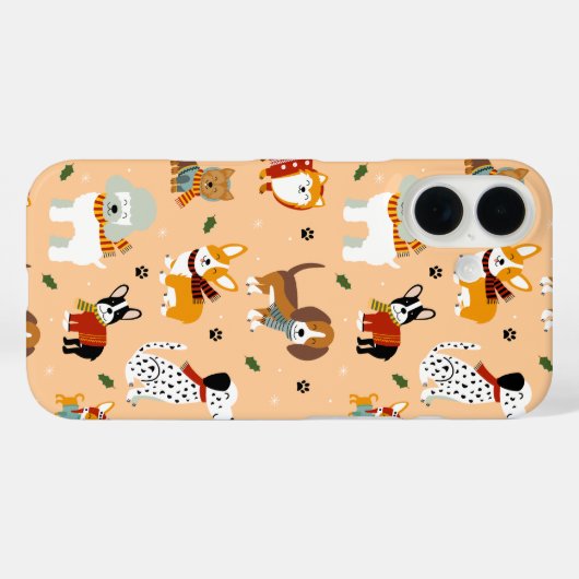 Feestelijke winter honden sjaals Case-Mate iPhone case (Achterkant (horizontaal))