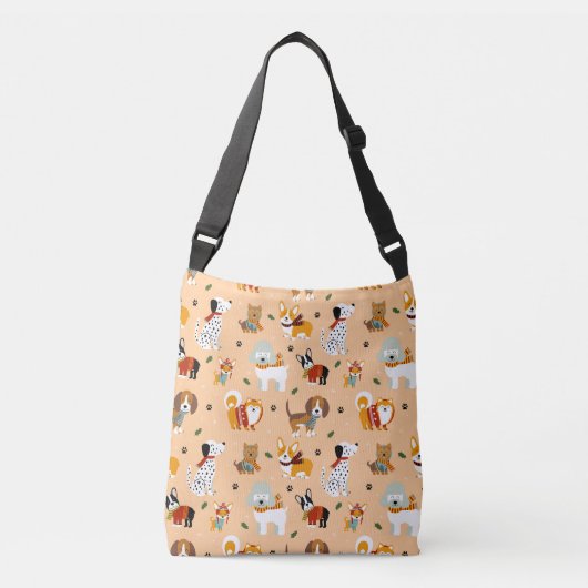Feestelijke winter honden sjaals crossbody tas (Voorkant)