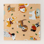 Feestelijke Winter Honden Sjaals Legpuzzel (Horizontaal)