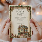 Feestelijke Winter House Kerstviering Kaart