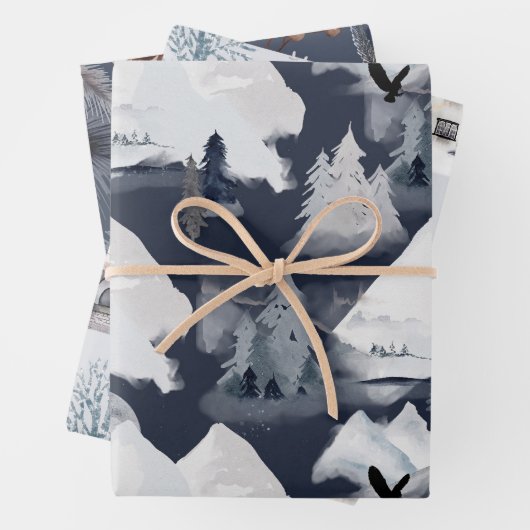 feestelijke winter inpakpapier vel (In situ)