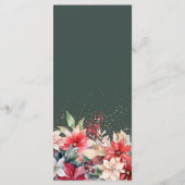 Feestelijke Winter Kerst Bloemen Bruiloft Menu (Achterkant)