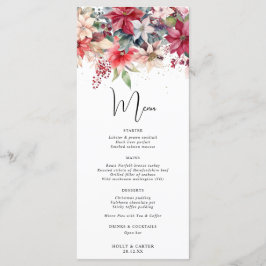 Feestelijke Winter Kerst Bloemen Bruiloft Menu