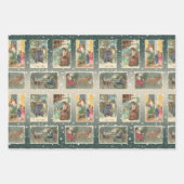 Feestelijke  Winter Kerst Kaart Collage Inpakpapier Vel (Voorkant 2)