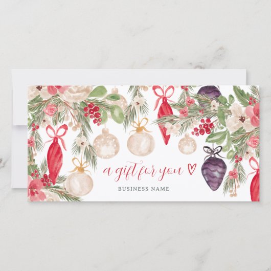 Feestelijke winter Kerst logo cadeaubon (Voorkant)