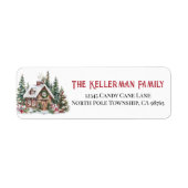 Feestelijke Winter Kerst Retouradres Etiket (Voorkant)