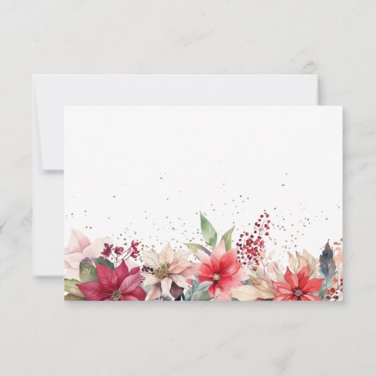 Feestelijke Winter Kerstbloemen Vakantie Party Save The Date (Achterkant)