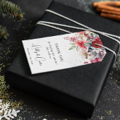 Feestelijke Winter Kerstmis Bloemen Bruiloft Cadeaulabel