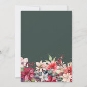Feestelijke Winter Kerstmis Bloemen Bruiloft Kaart (Achterkant)