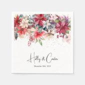 Feestelijke Winter Kerstmis Bloemen Bruiloft Servet (Voorkant)