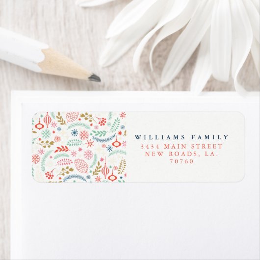 Feestelijke Winter Kerstmis Etiket (Insitu)