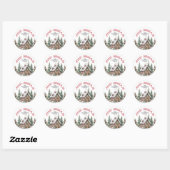 Feestelijke Winter Kerstmis Ronde Sticker (Vel)