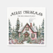 Feestelijke Winter Kerstmis Servet (Voorkant)