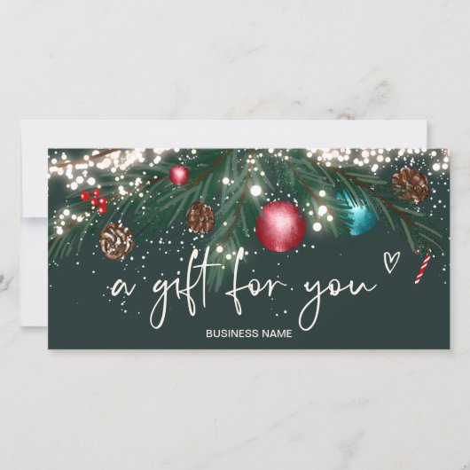 Feestelijke winter krans logo cadeaubon (Voorkant)