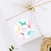 Feestelijke Winter Meisje Baby Shower Ronde Sticker