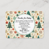 Feestelijke Winter Pattern Baby shower Boeken voor Informatiekaartje (Voorkant)