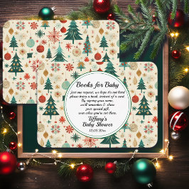 Feestelijke Winter Pattern Baby shower Boeken voor Informatiekaartje