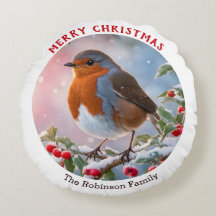 Feestelijke Winter Robin Waterverf Kerst