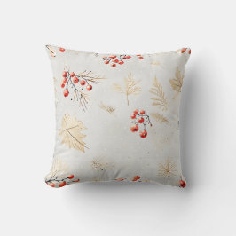 Feestelijke winter rode bessen en bladeren Sierkus Kussen