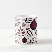 Feestelijke winter rode en zwarte kerst koffiemok (Center)