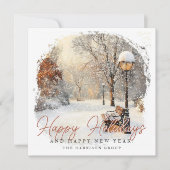 Feestelijke winter scène Uw logo Bedrijf Feestdagenkaart (Voorkant)