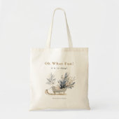 Feestelijke Winter Sleigh Botanische Kerstvakantie Tote Bag (Voorkant)