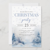 Feestelijke winter sneeuw Kerstfeest uitnodiging (Voorkant)