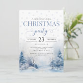 Feestelijke winter sneeuw Kerstfeest uitnodiging (Staand voorkant)