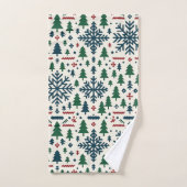 Feestelijke winter sneeuwvlok patroon bad handdoek (Handdoek)