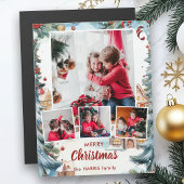 Feestelijke Winter Snow Village Four-Photo