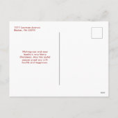 Feestelijke Winter Snow Village Four-Photo Feestdagenkaart (Achterkant)