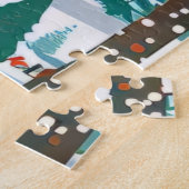 Feestelijke Winter Village Jigsaw Puzzel (Zijkant)