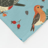 Feestelijke Winter Vogels Kerstpatroon Fleece Deken (Hoek)